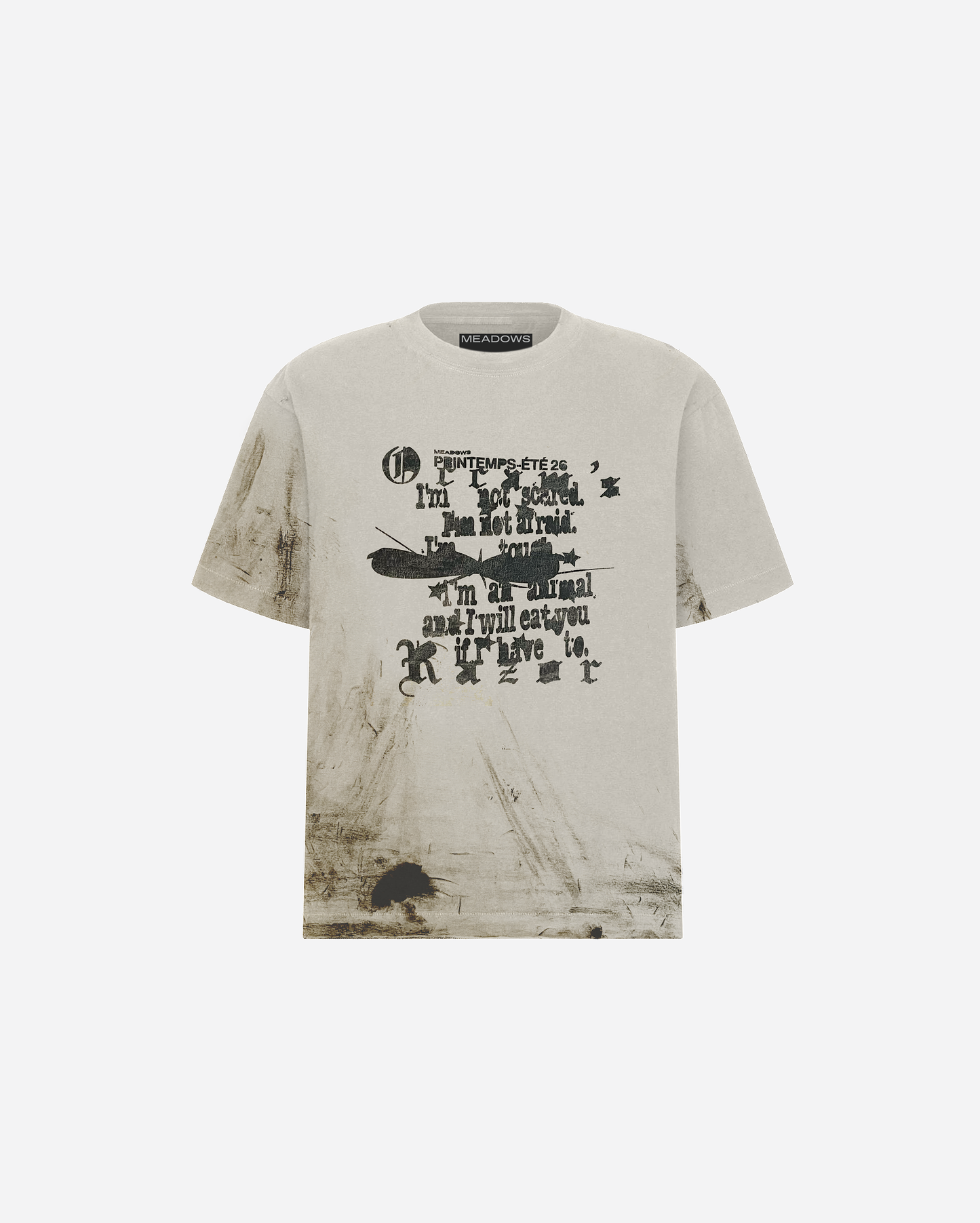 001. ANIMAL STAINED T-SHIRT